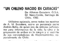 Un chileno nacido en Caracas
