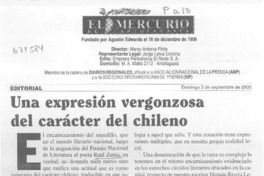 Una expresión vergonzosa del carácter del chileno