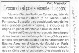 Evocando al poeta Vicente Huidobro