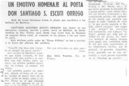 Un emotivo homenaje al poeta Don Santiago S. Escuti Orrego