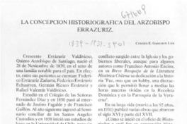 La concepción historiográfica del Arzobispao Errázuriz