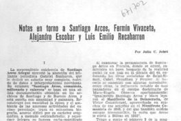 Notas en torno a Santiago Arcos, Fermín Vivaceta, Alejandro Escobar y Luis Emilio Recabarren