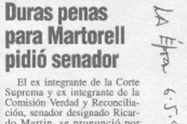 Duras penas para Martorell pidió senador.