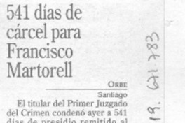 541 días de cárcel para Francisco Martorell.