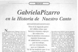 Gabriela Pizarro en la historia de nuestro canto