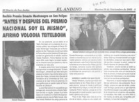"Antes y después del Premio Nacional soy el mismo", afirmó Volodia Teitelboim.