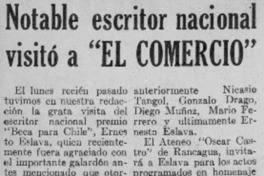 Notable escritor nacional visitó "El Comercio".