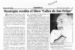 Municipio reedita el libro "Calles de San Felipe".