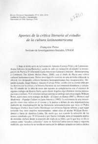 Aportes de la crítica literaria al estudio de la cultura latinoamericana.