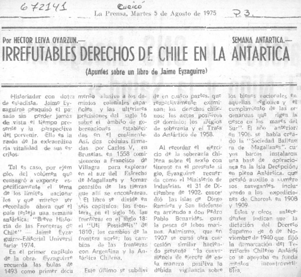 Irrefutables derechos de Chile en la Antártica