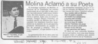 Molina aclamó a su poeta.