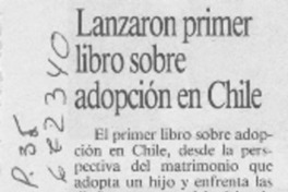 Lanzaron primer libro sobre adopción en Chile.