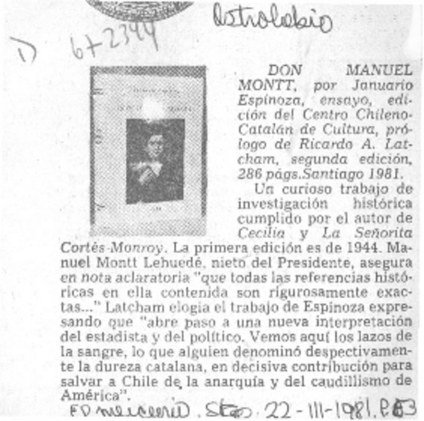Don Manuel Montt.
