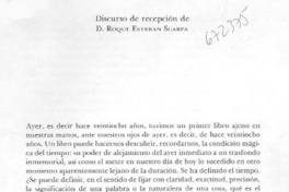Discurso de recepción de D. Roque Esteban Scarpa.