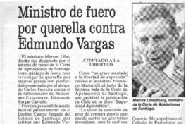Ministro de fuero por querella contra Edmundo Vargas.