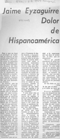 Jaime Eyzaguirre dolor de hispanoamérica.
