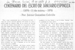 Centenario del escritor Januario Espinoza