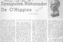 Eyzaguirre, historiador de O'Higgins