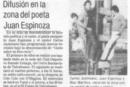 Difusión en la zona del poeta Juan Espinoza.