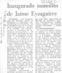 Inaugurado monolito de Jaime Eyzaguirre.