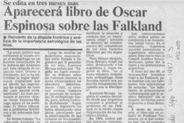Aparecerá libro de Oscar Espinosa sobre las Falkland.