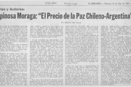 Espinosa Moraga, "el precio de la paz chileno-argentina"