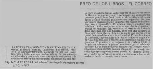 Latorre y la vocación marítima de Chile.