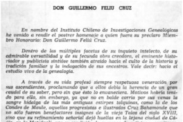 Don Guillermo Feliú Cruz.