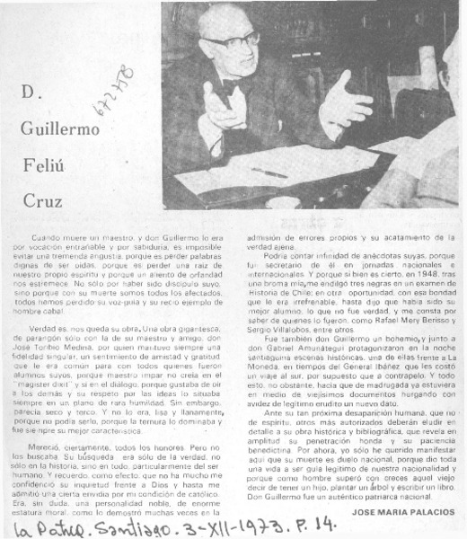 D. Guillermo Feliú Cruz