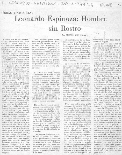 Leonardo Espinoza: Hombre sin rostro