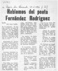 Hablemos del poeta Fernández Rodríguez