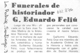 Funerales de historiador G. Eduardo Feliú.