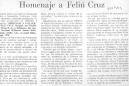 Homenaje a Feliú Cruz.