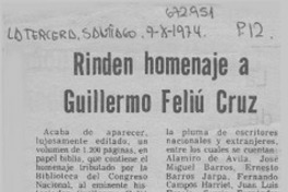Rinden homenaje a Guillermo Feliú Cruz.