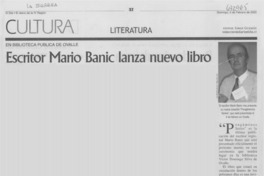 Escritor Mario Banic lanza nuevo libro.