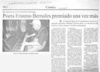 Poeta Erasmo Bernales premiado una vez más.