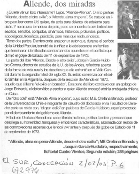 Allende, dos miradas.