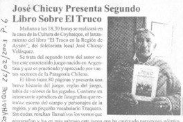 José Chicuy presenta segundo libro sobre El Truco.