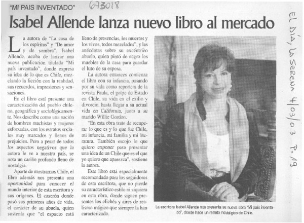 Isabel Allende lanza nuevo libro al mercado.
