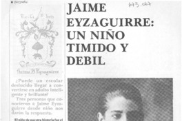 Jaime Eyzaguirre, tímido y débil