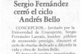 Sergio Fernández cerró el ciclo Andrés Bello.