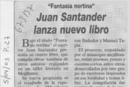 Juan Santander lanza nuevo libro.