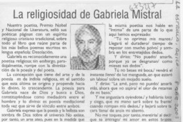 La religiosidad de Gabriela Mistral