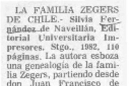La Familia Zegers de Chile.