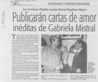 Publican cartas de amor inéditas de Gabriela Mistral.