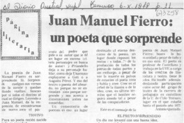 Juan Manuel Fierro, un poeta que sorprende.