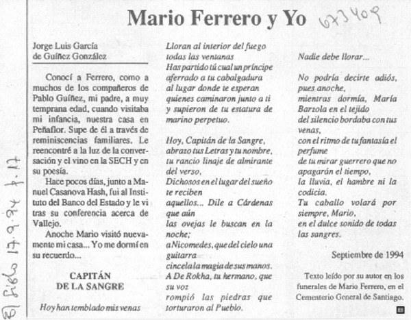 Mario Ferrero y yo