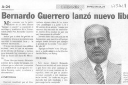 Bernardo Guerrero lanzó nuevo libro.