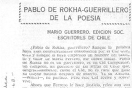 Pablo de Rokha, guerrillero de la poesía