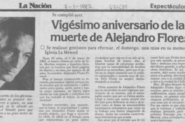 Vigésimo aniversario de la muerte de Alejandro Flores.